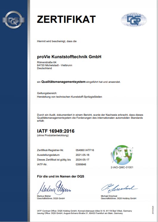 proVie Zertifizierung IATF 16949