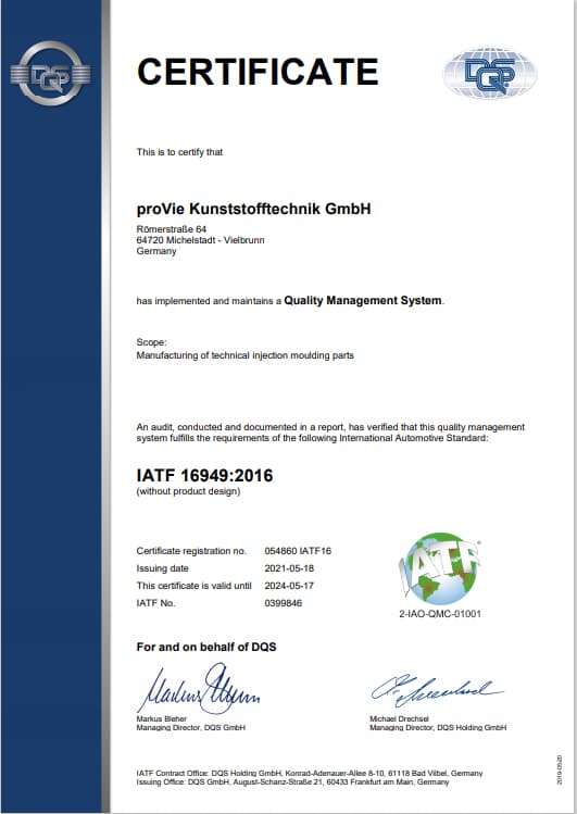 proVie certification IATF 16949